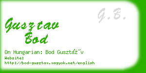 gusztav bod business card